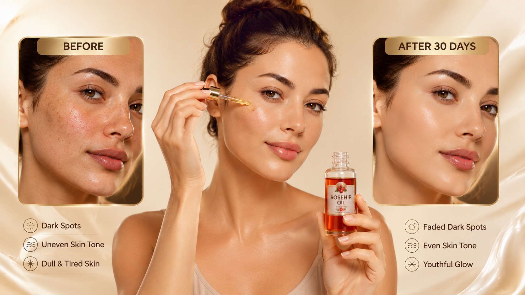 I used rosehip oil 30 days my skin looks 5 years younger