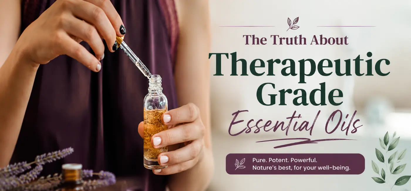 A collection of therapeutic grade essential oil bottles with fresh lavender, peppermint, eucalyptus, lemon, and tea tree plants, highlighting natural wellness, aromatherapy, and holistic health benefits.
