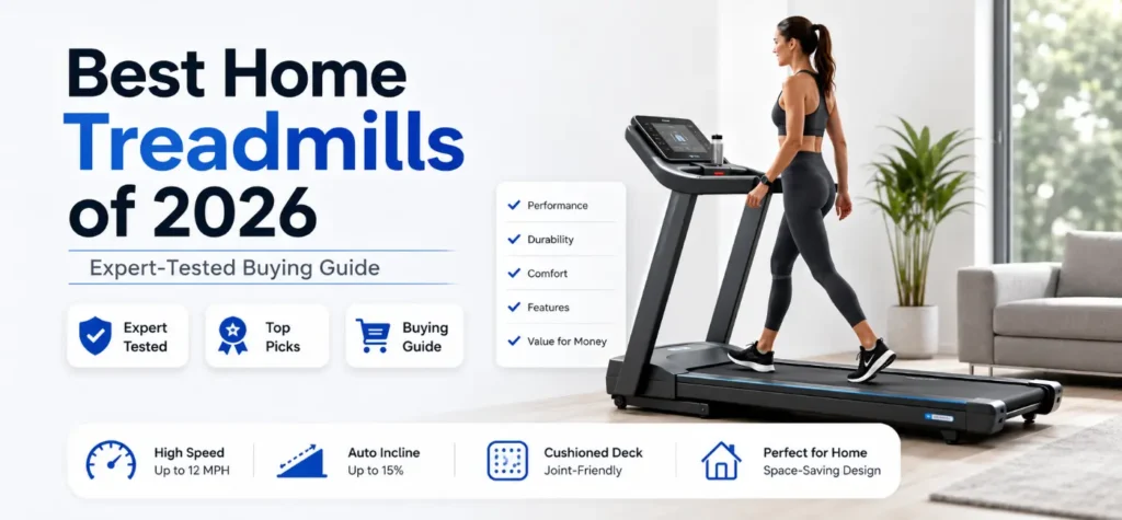 Expert-tested best home treadmills of 2026 buying guide with top-rated folding fitness running machines for indoor workout.