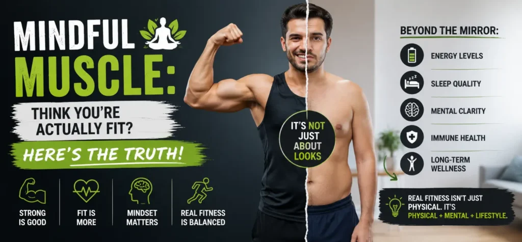 A person evaluating their workout progress, matching the question are you actually fit by Mindful Muscle.