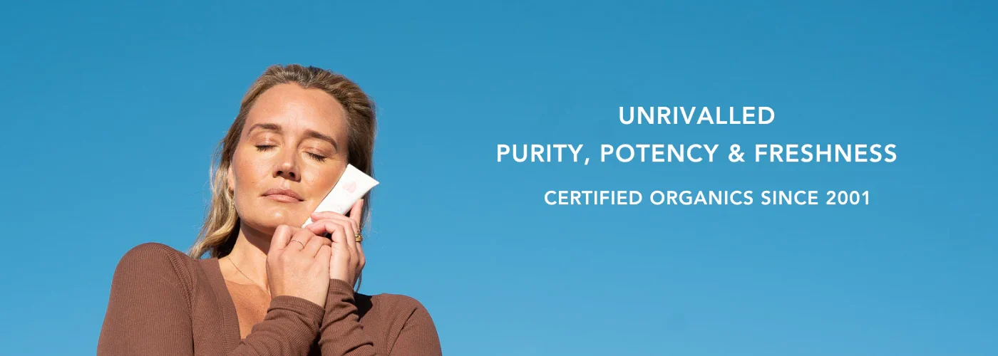 Premium skin care header banner with facial serums, moisturizers, creams and natural ingredients for glowing radiant healthy and youthful skin