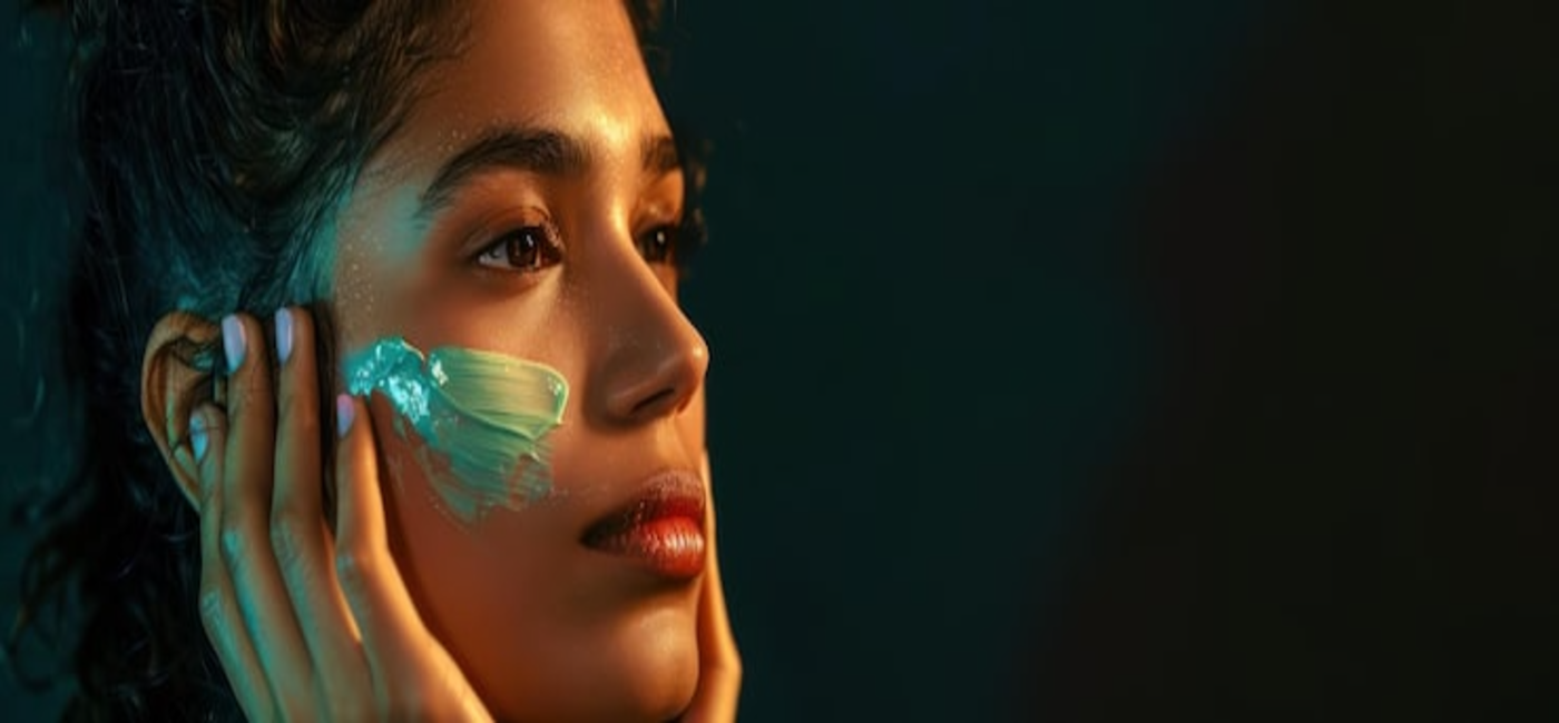 Skincare trends 2026 with glowing skin products including serum, anti-aging cream, vitamin C, and retinol